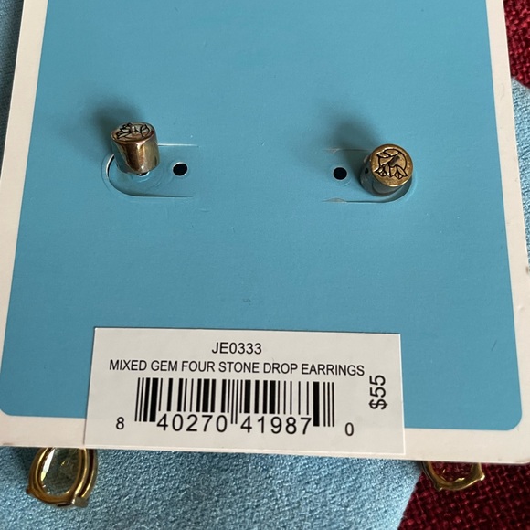 Draper James multi-colored gemstone drop earrings. - Picture 3 of 3